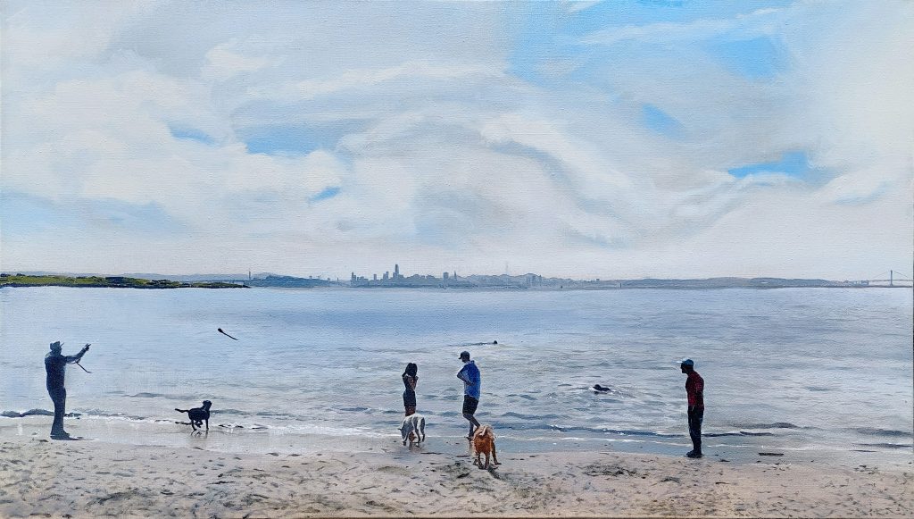 Albany Bulb #2 - A Captivating Bayscape Original Painting oil on canvas California landscape Solano County by Jacob LaCour