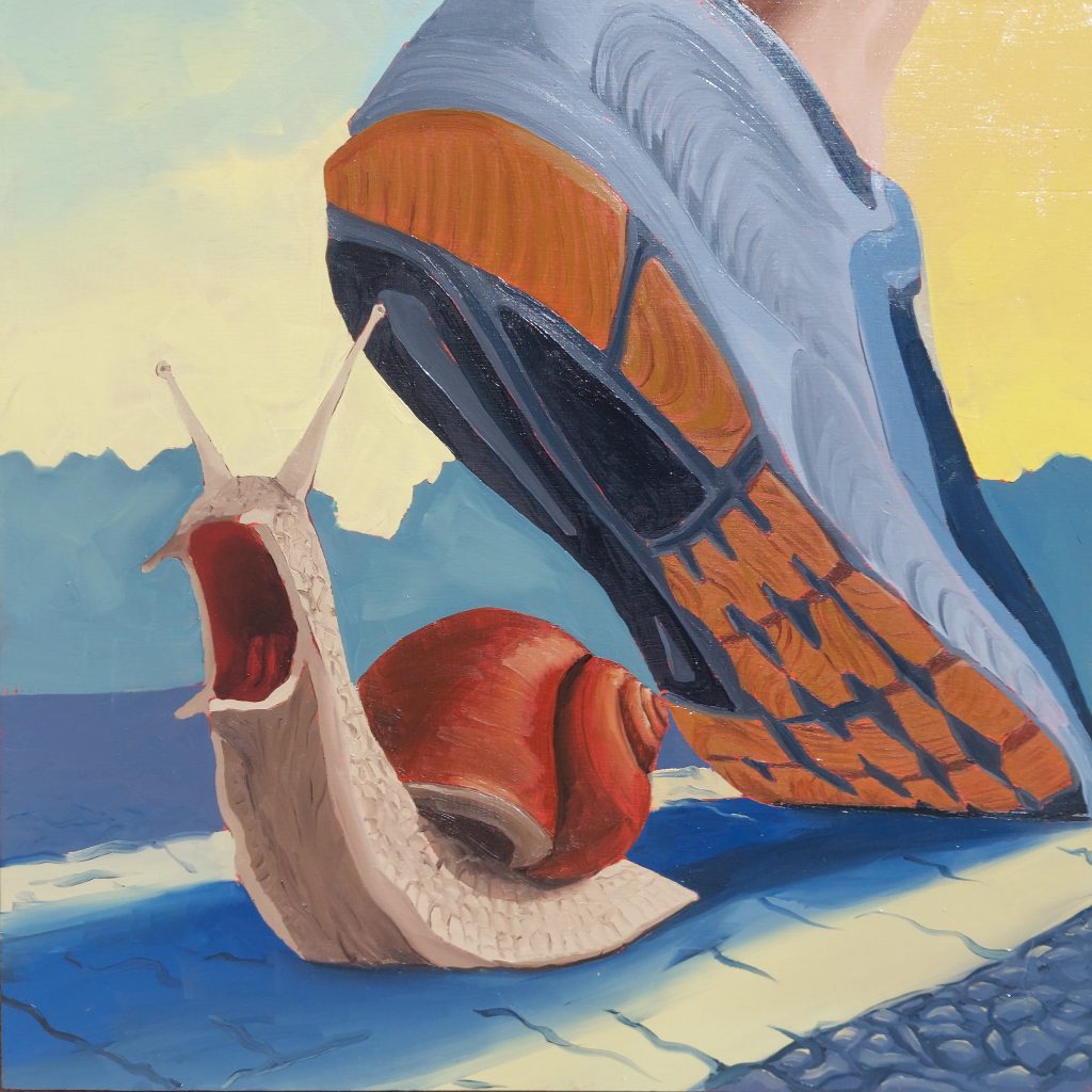 The Escaped Scream Original Painting oil on canvas California landscape Solano County by Jacob LaCour