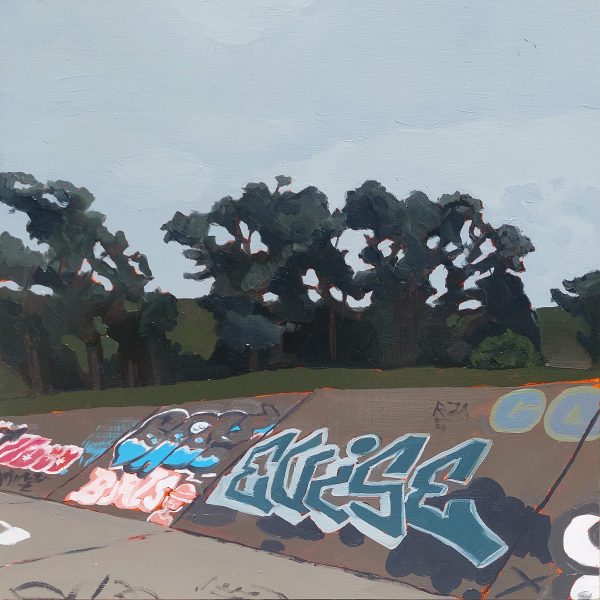 Lake Herman Spillway No. 2: Echoes of Urban Decay Original Painting oil on canvas California landscape Solano County by Jacob LaCour