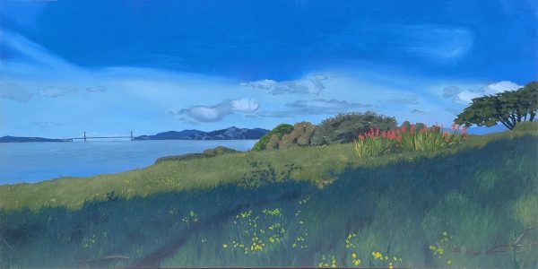 SOLD San Francisco Bay Vista Original Painting oil on canvas California landscape Solano County by Jacob LaCour
