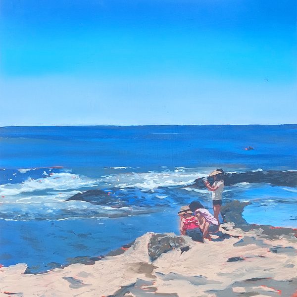 Tide Pool Discovery at Davenport Landing Original Painting oil on canvas California landscape Solano County by Jacob LaCour